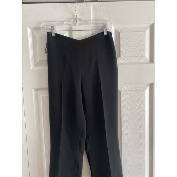 Ralph Lauren Purple Label Womens 6 Black Straight Leg Silk Pants Made in Italy - Picture 2 of 7